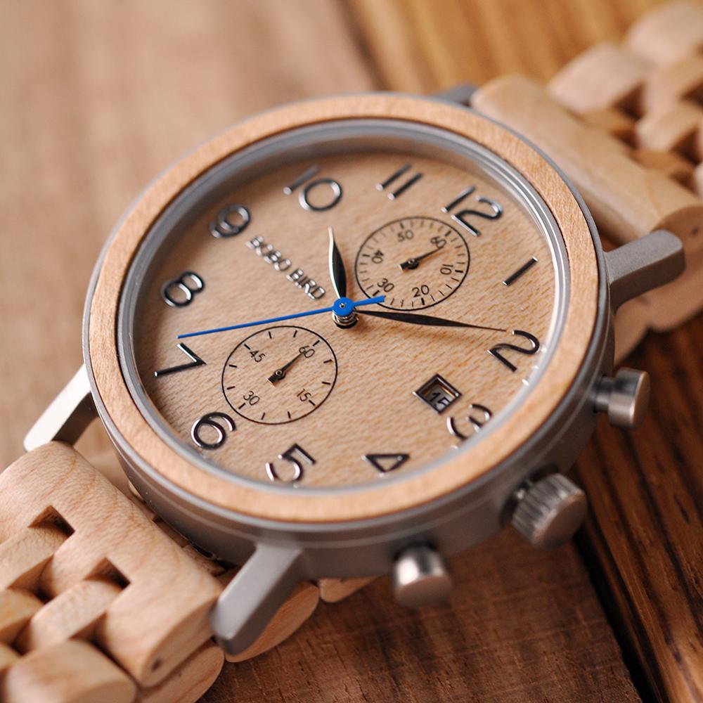 Luxusuhr Aus Holz Und Stahl Für Herren-Bella Webshop