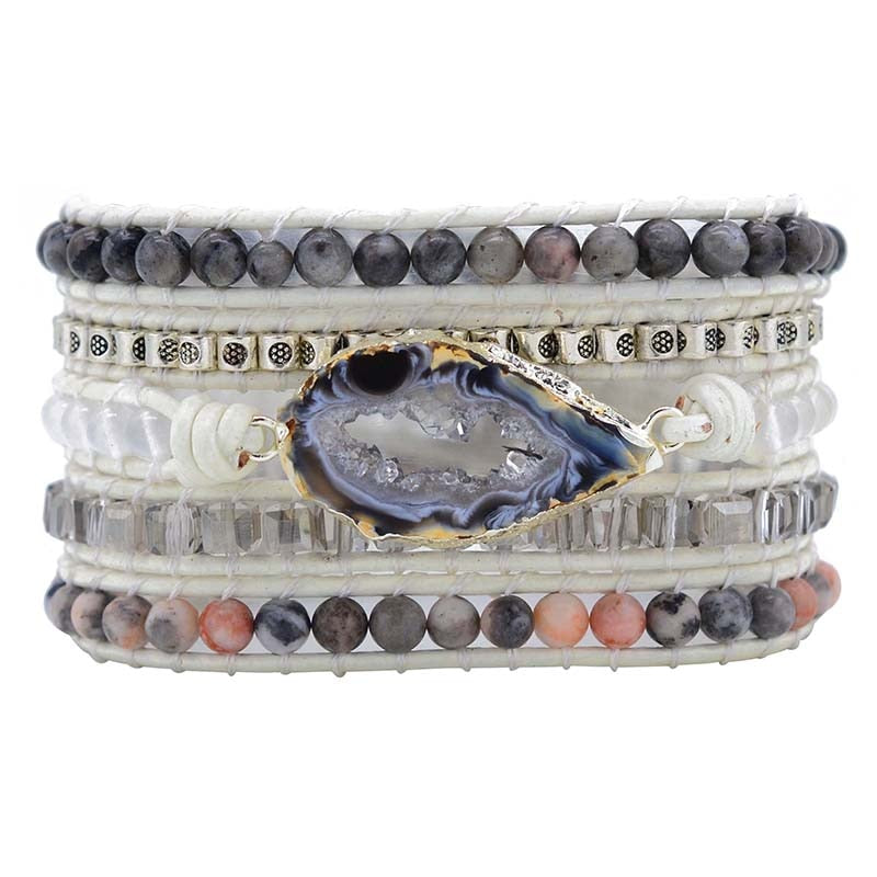 Magisches Labradorit &amp; Drusus Kristall Gewebtes Armband-Bella Webshop
