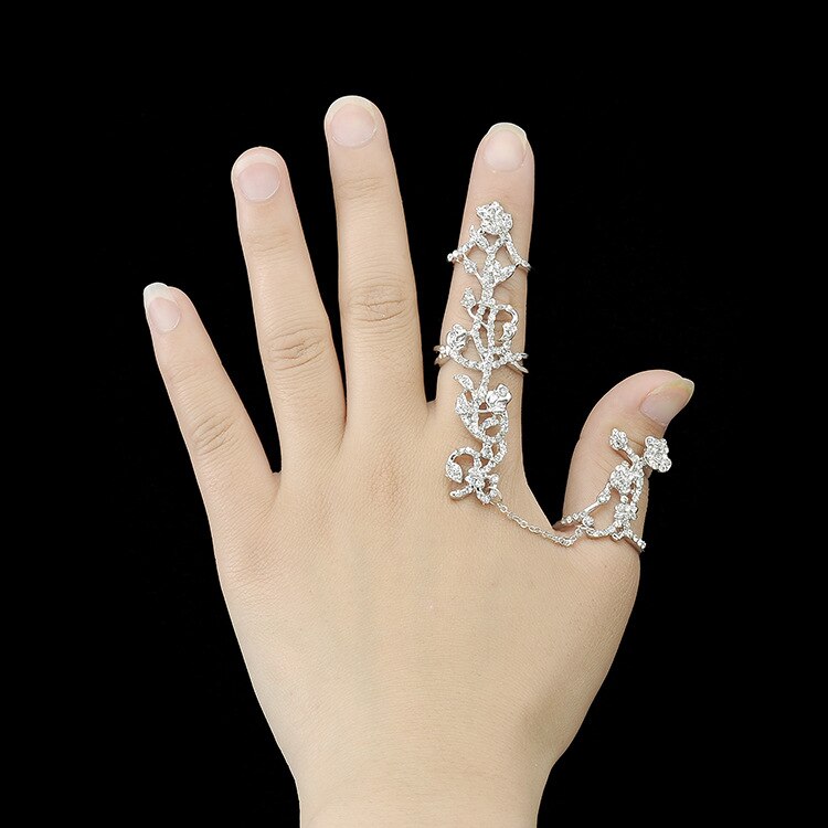 Mehrere Finger Stack Knuckle Band Crystal Ring-Bella Webshop