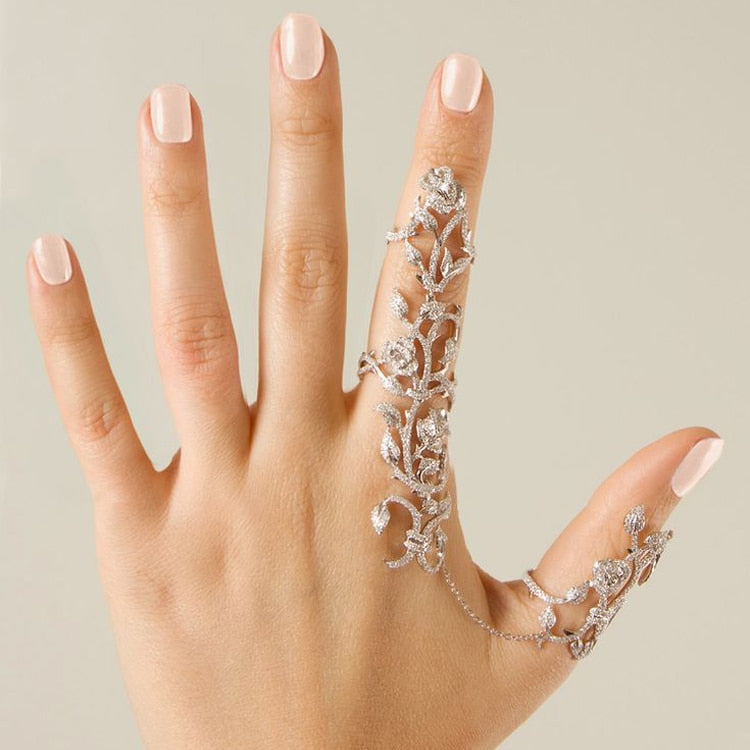 Mehrere Finger Stack Knuckle Band Crystal Ring-Bella Webshop