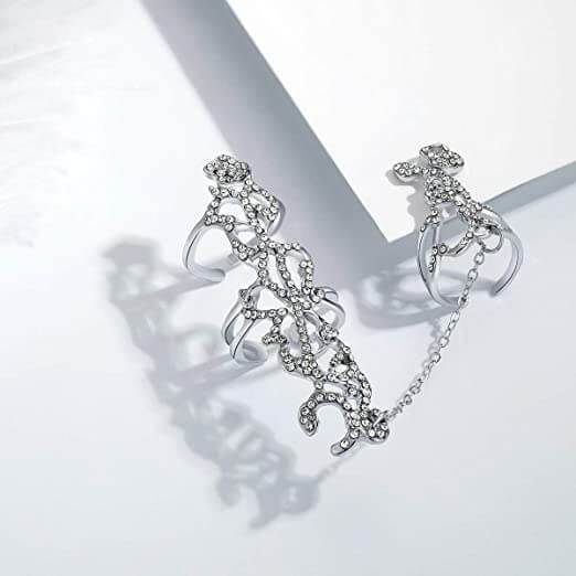 Mehrere Finger Stack Knuckle Band Crystal Ring-Bella Webshop
