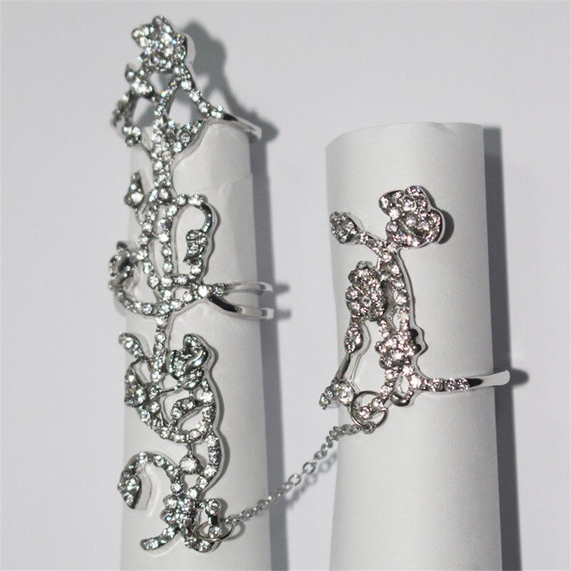 Mehrere Finger Stack Knuckle Band Crystal Ring-Bella Webshop