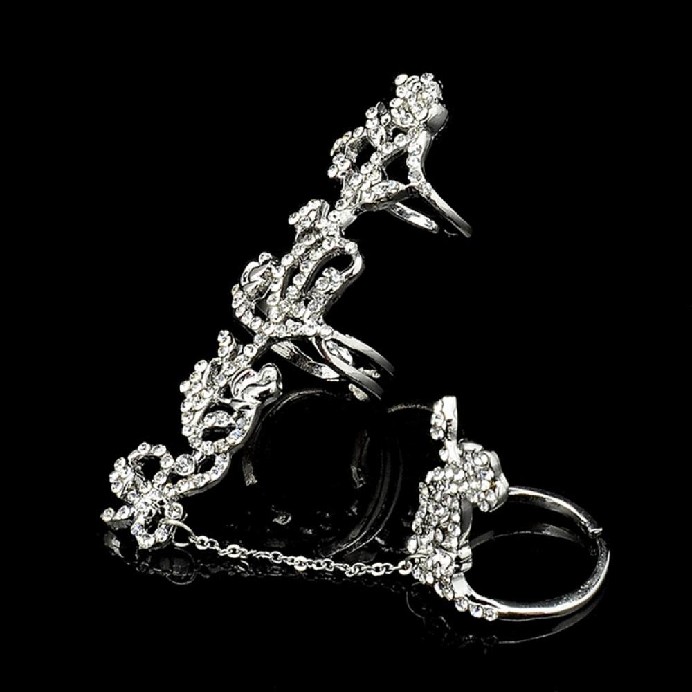 Mehrere Finger Stack Knuckle Band Crystal Ring-Bella Webshop
