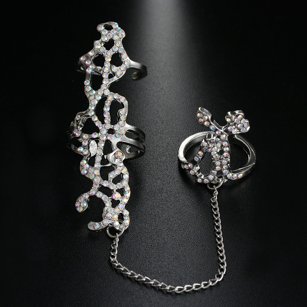 Mehrere Finger Stack Knuckle Band Crystal Ring-Bella Webshop