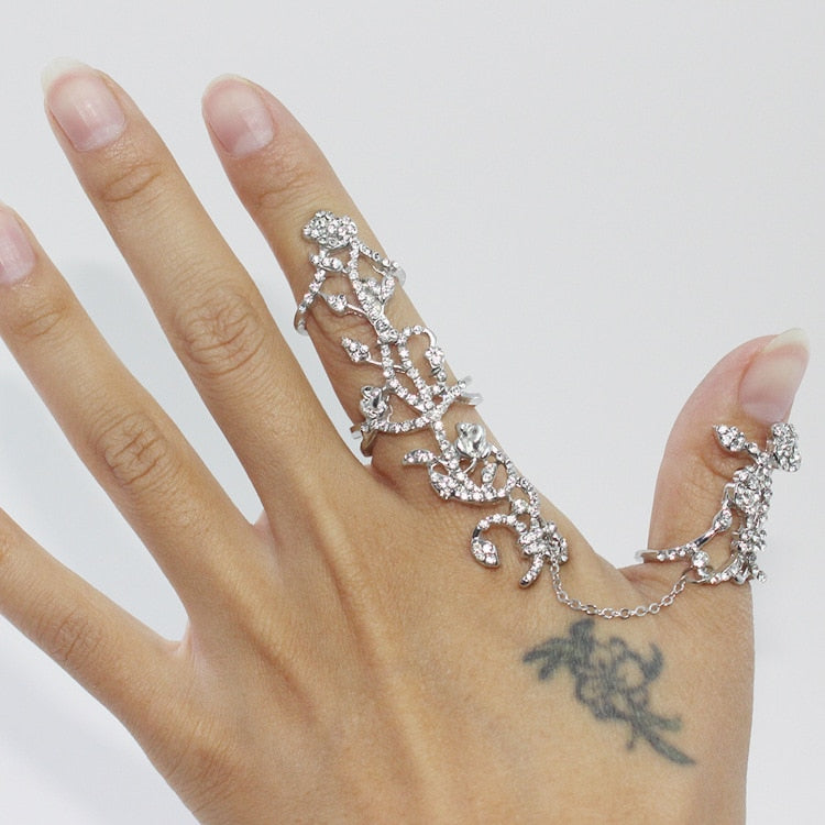 Mehrere Finger Stack Knuckle Band Crystal Ring-Bella Webshop