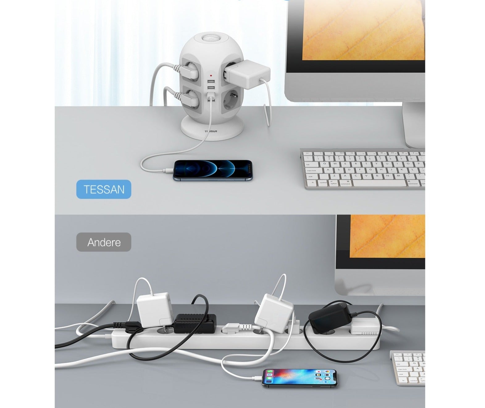 Mehrfachsteckdosenleiste Tower-Bella Webshop