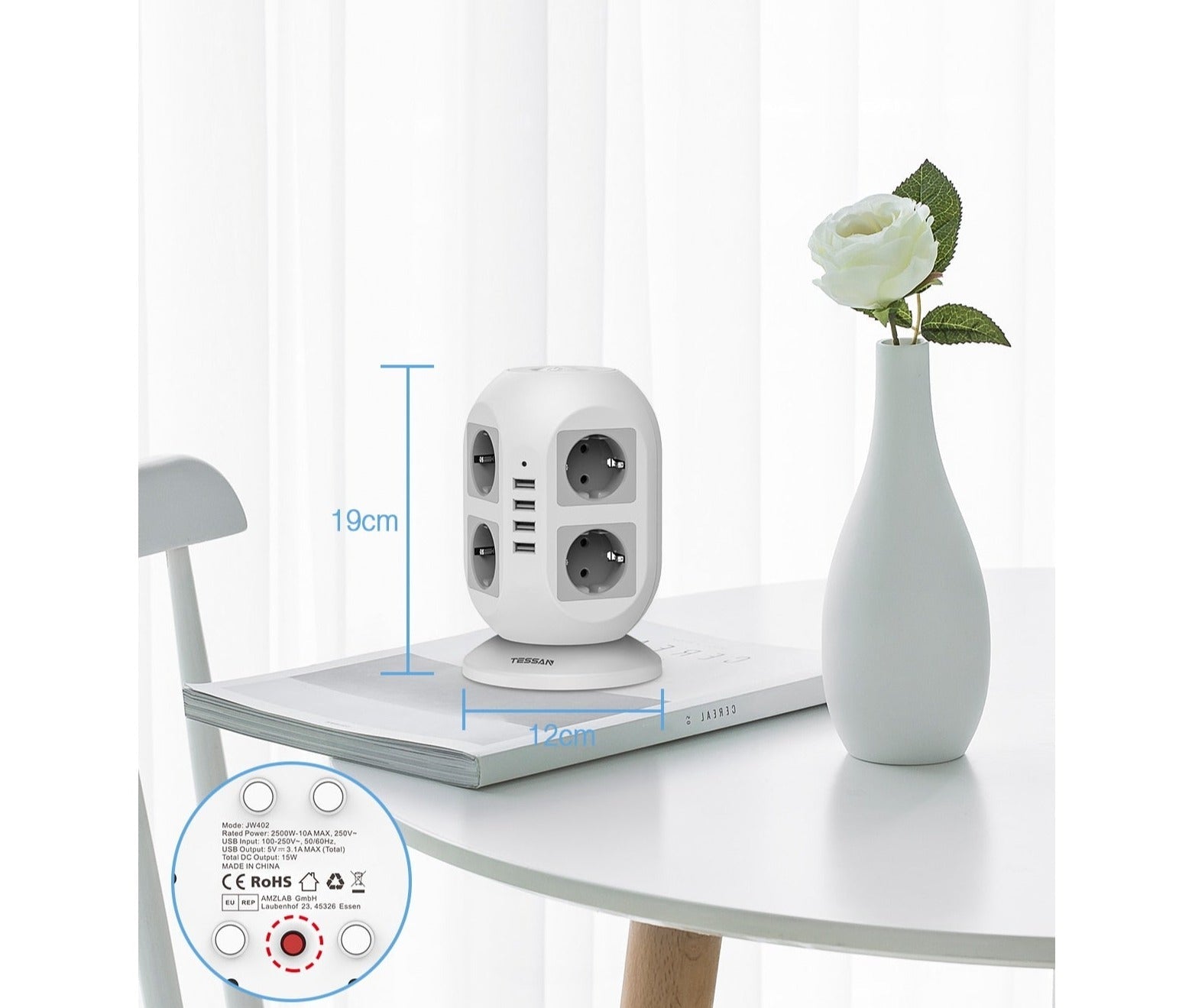 Mehrfachsteckdosenleiste Tower-Bella Webshop