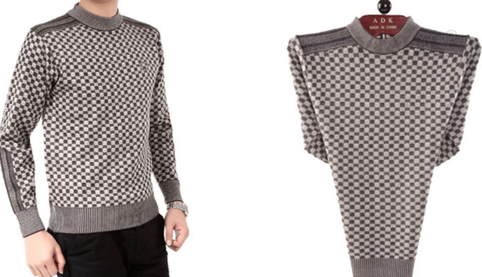 Men'S Knitted Plaid Sweaters-Bella Webshop