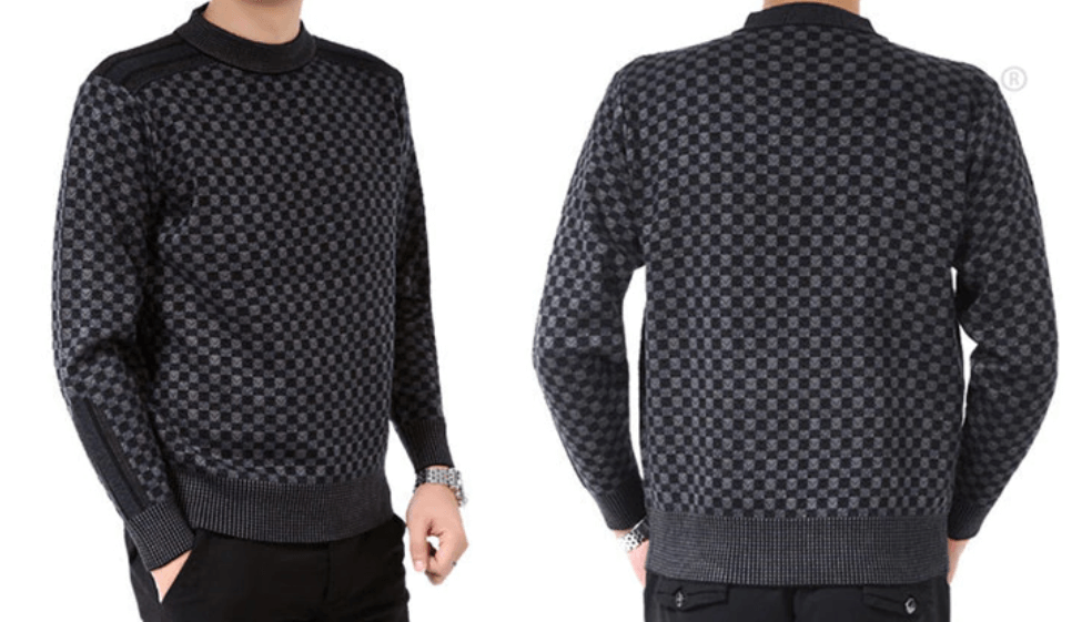 Men'S Knitted Plaid Sweaters-Bella Webshop