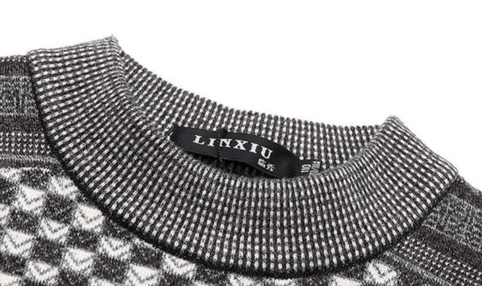 Men'S Knitted Plaid Sweaters-Bella Webshop