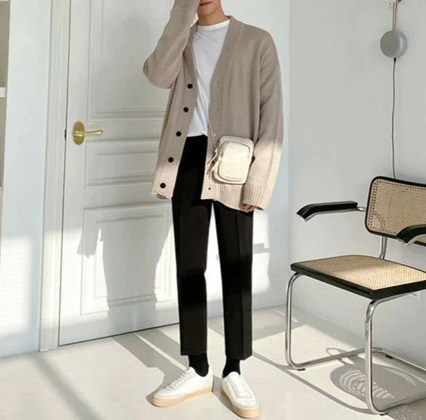 Men'S Strickjacke Mit Knopfleiste-Bella Webshop