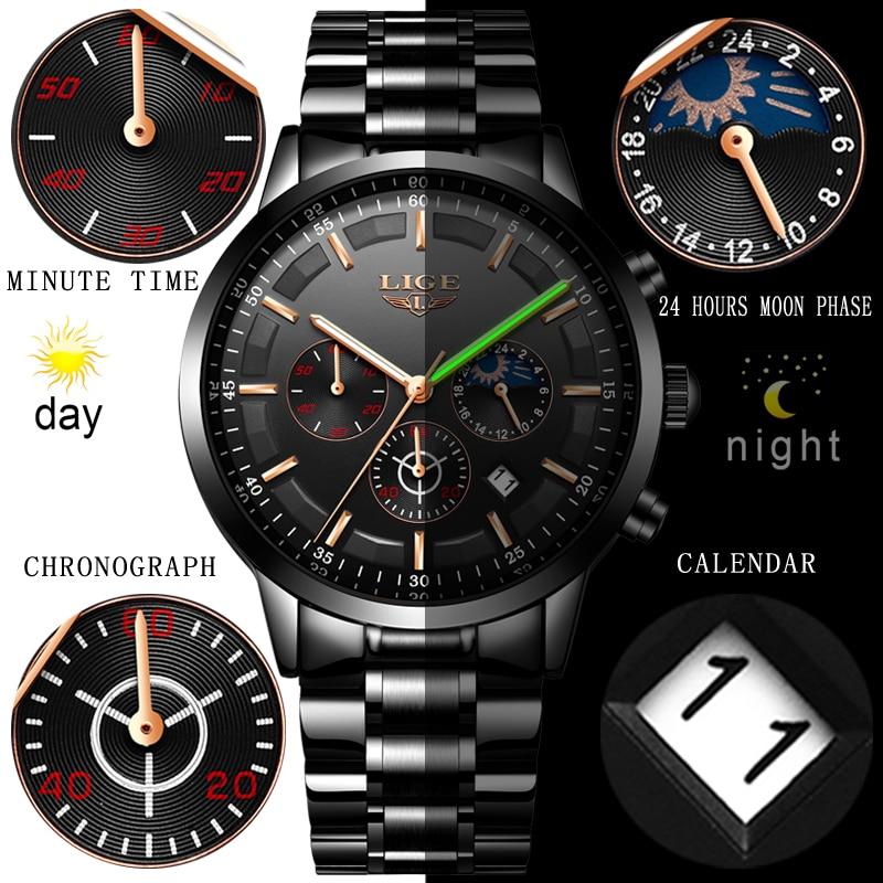 Military Schwarz Stahlband Armbanduhr-Bella Webshop