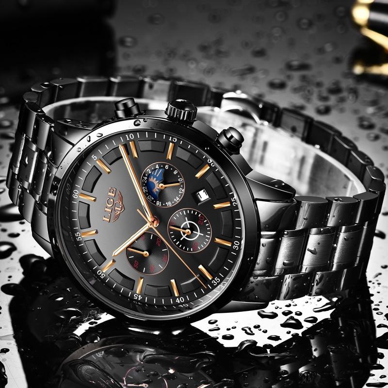 Military Schwarz Stahlband Armbanduhr-Bella Webshop