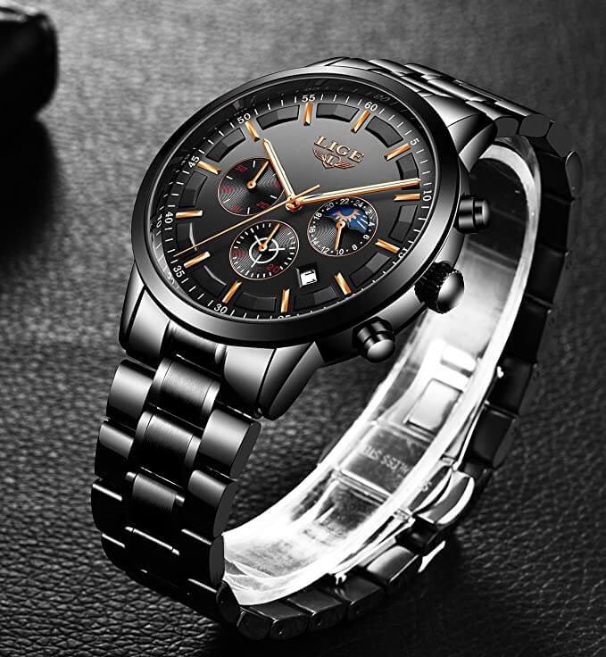 Military Schwarz Stahlband Armbanduhr-Bella Webshop