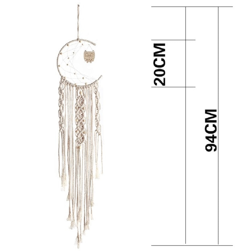 Mondsichel Luna Makramee Traumfänger-Bella Webshop
