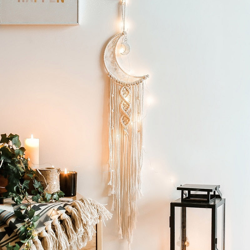 Mondsichel Luna Makramee Traumfänger-Bella Webshop
