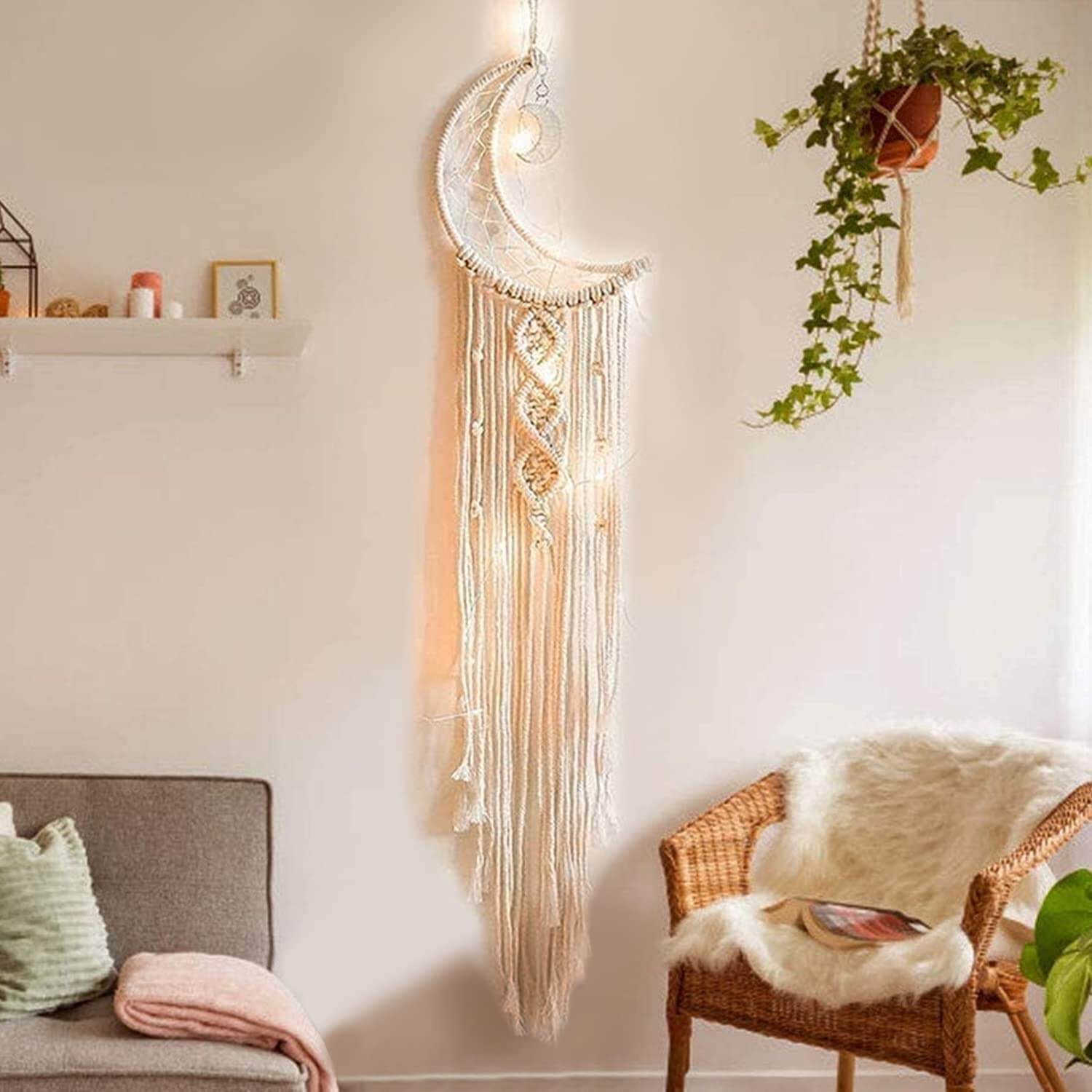 Mondsichel Luna Makramee Traumfänger-Bella Webshop