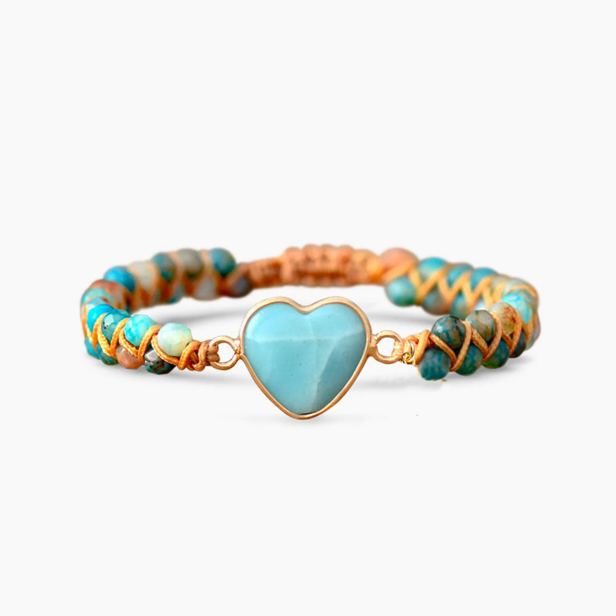 Natürliches Amazonit-Herz-Armband-Bella Webshop