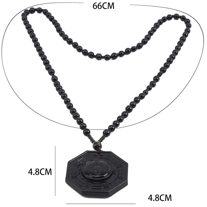 Obsidian Yin Yang Halskette-Bella Webshop
