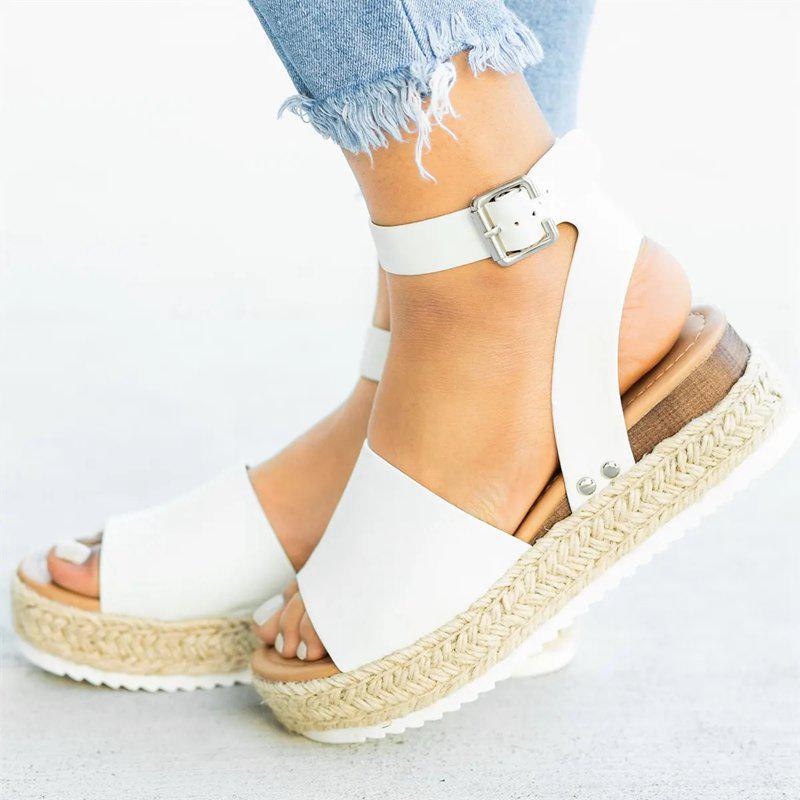 Offene Zehen-Knöchelriemen-Keilschuhe-Bella Webshop