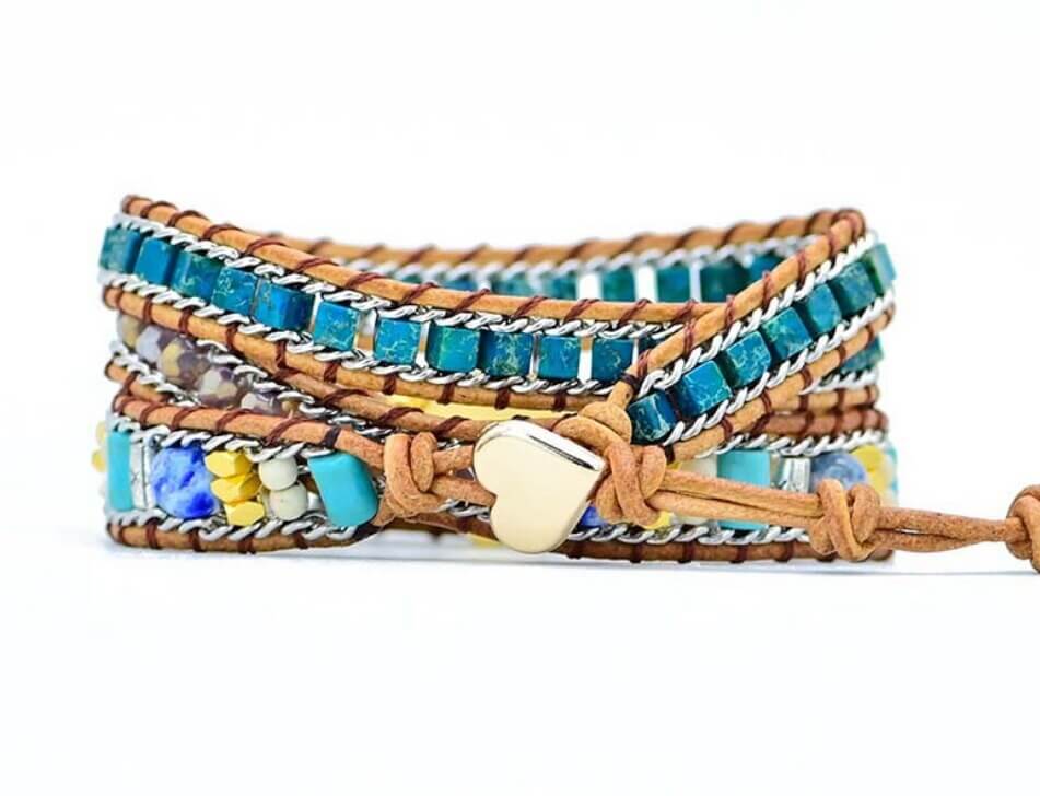 Opal Herz Wickelarmband-Bella Webshop
