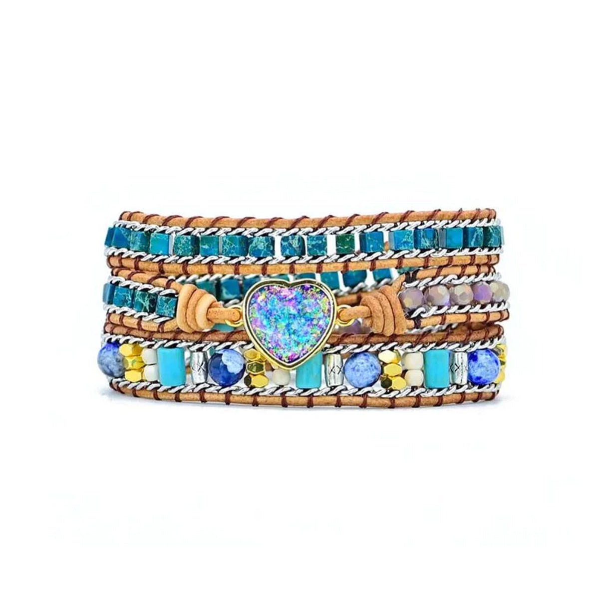 Opal Herz Wickelarmband-Bella Webshop