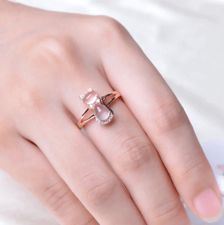 Opal Katze Ring-Bella Webshop