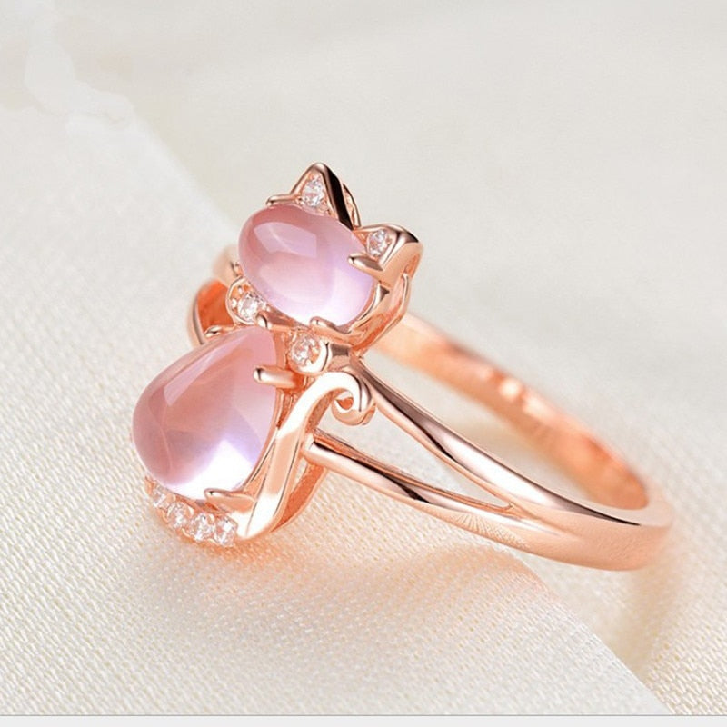 Opal Katze Ring-Bella Webshop