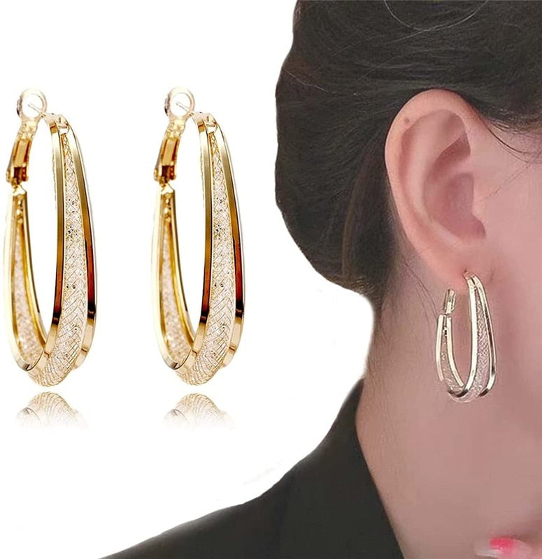 Ovale Glänzende Ohrringe-Bella Webshop