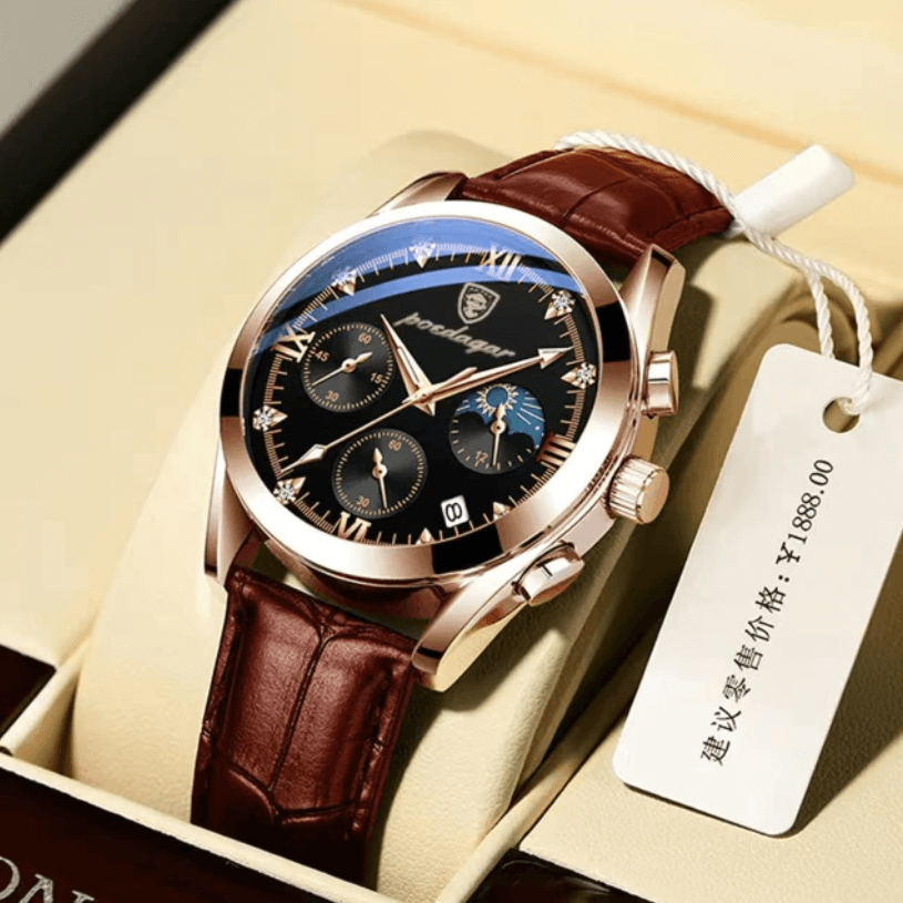 Premium-Leder-Armbanduhr Für Herren-Bella Webshop