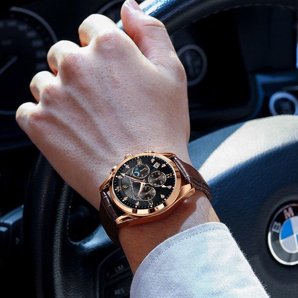 Premium-Leder-Armbanduhr Für Herren-Bella Webshop