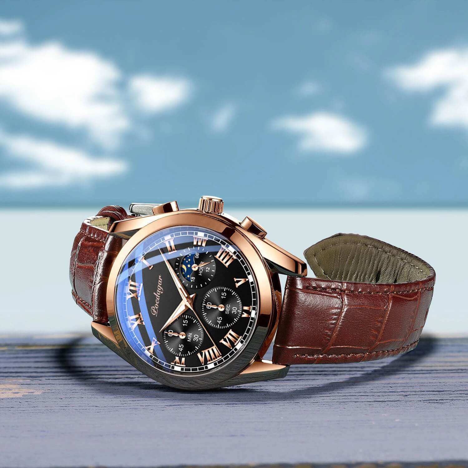 Premium-Leder-Armbanduhr Für Herren-Bella Webshop