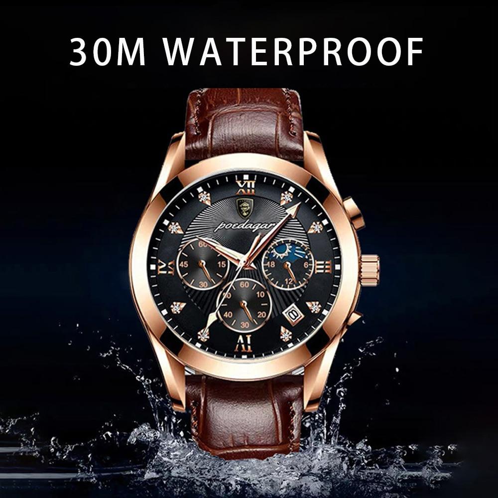Premium-Leder-Armbanduhr Für Herren-Bella Webshop