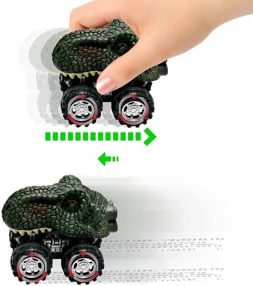 Pull Back Dinosaur Mini Auto (6 Stück)-Bella Webshop