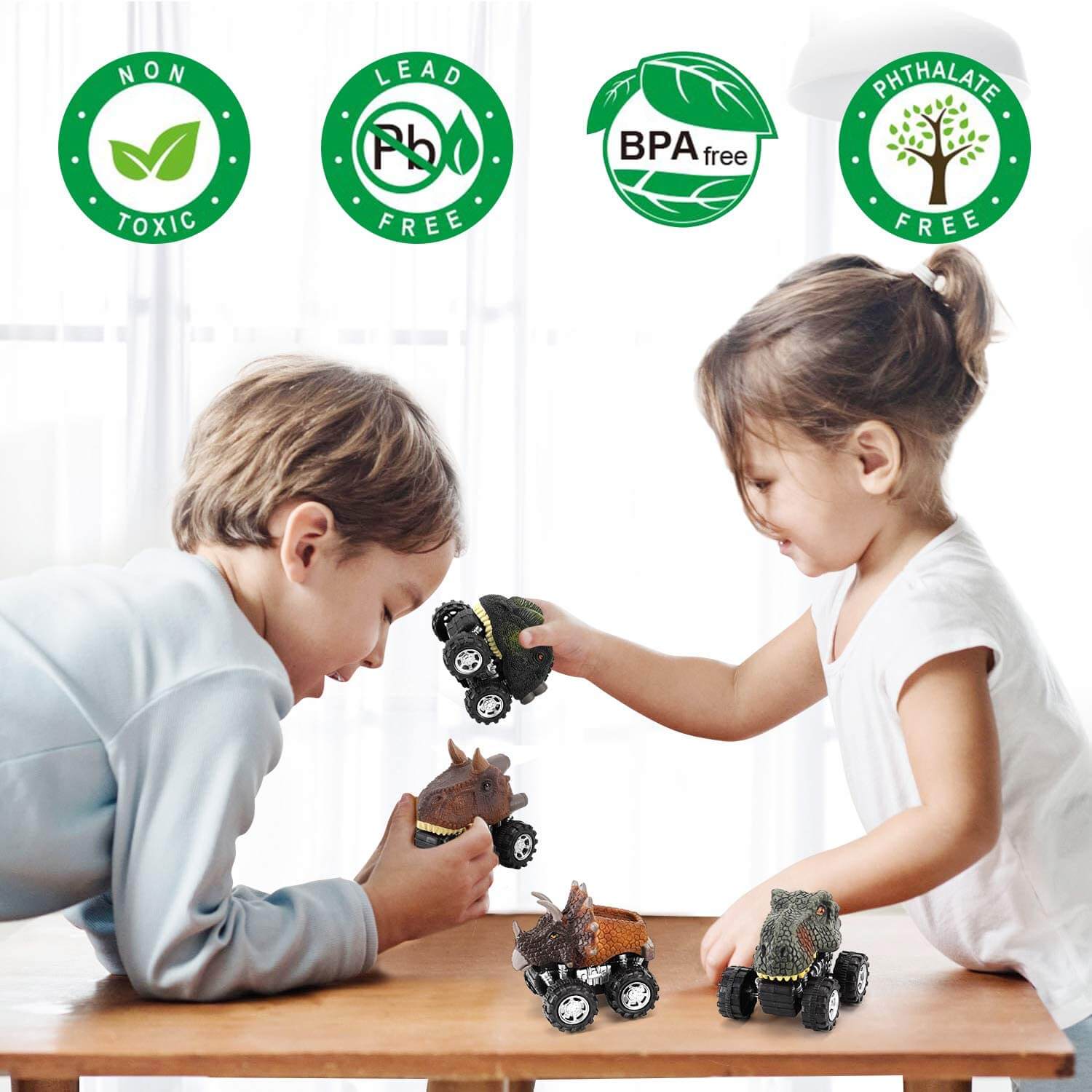 Pull Back Dinosaur Mini Auto (6 Stück)-Bella Webshop