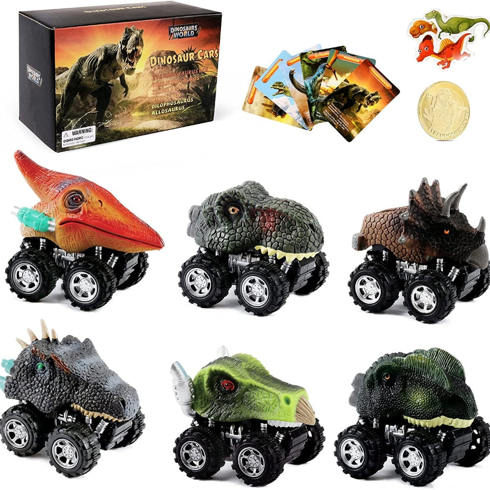 Pull Back Dinosaur Mini Auto (6 Stück)-Bella Webshop