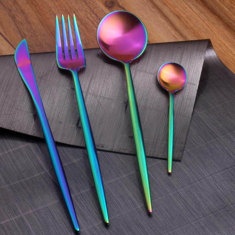 Regenbogen-Besteck-Set (4 Teile)-Bella Webshop