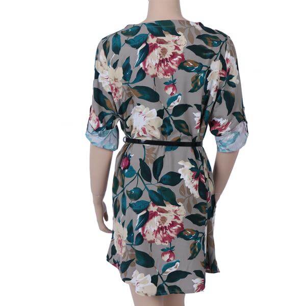 Retro Floral Langärmeliges Kleid-Bella Webshop
