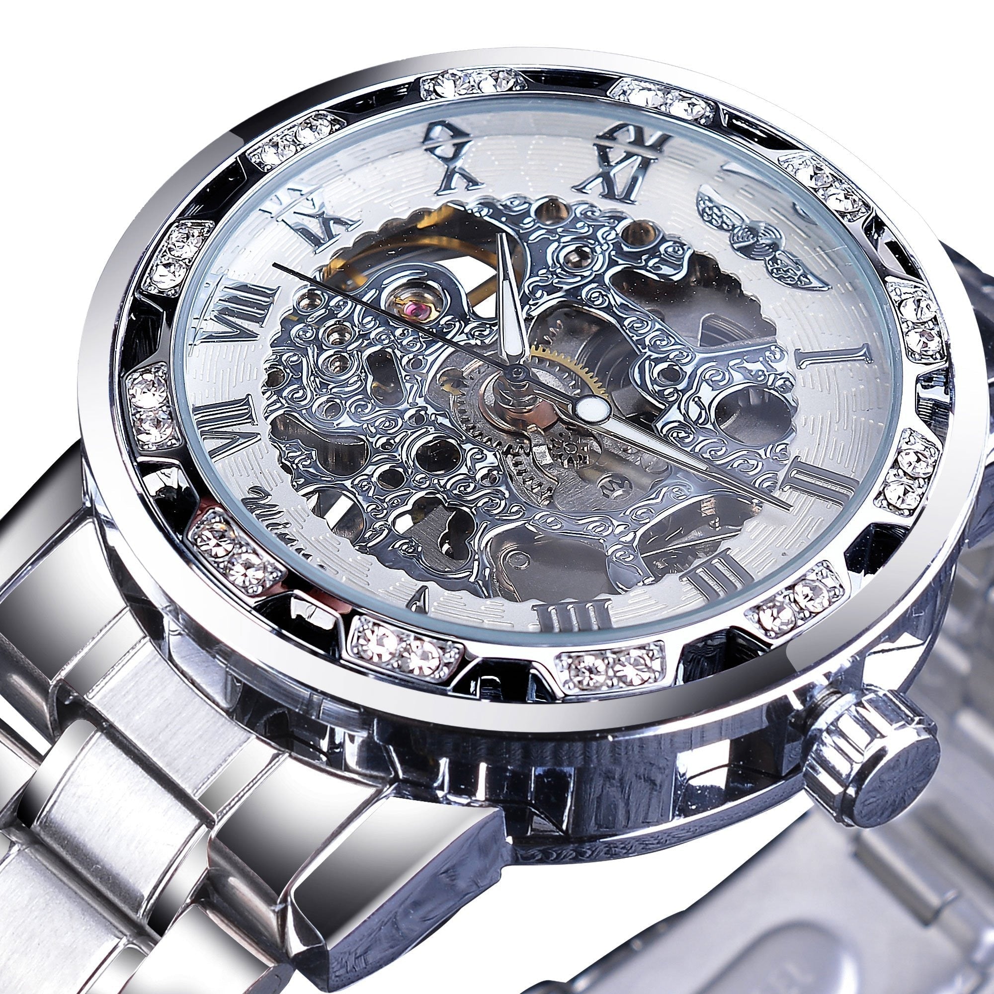 Retro-Leucht-Skelett Mechanische Uhr-Bella Webshop