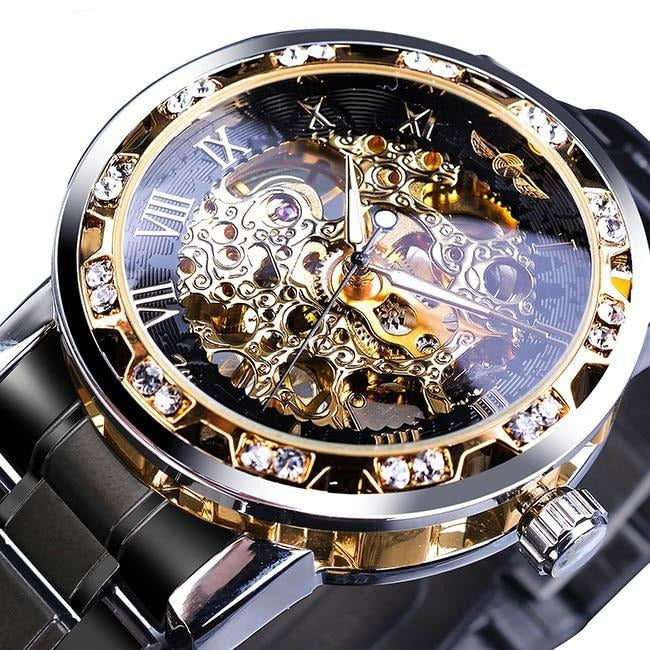 Retro-Leucht-Skelett Mechanische Uhr-Bella Webshop