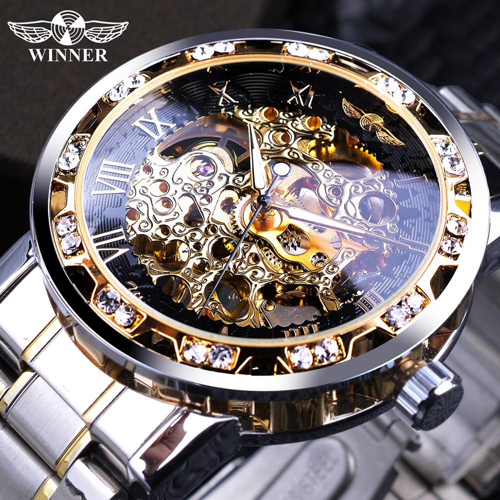 Retro-Leucht-Skelett Mechanische Uhr-Bella Webshop
