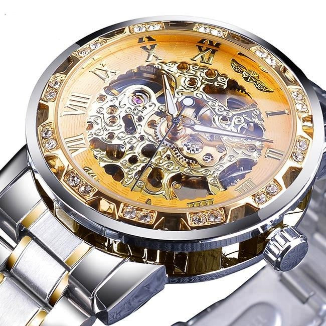 Retro-Leucht-Skelett Mechanische Uhr-Bella Webshop