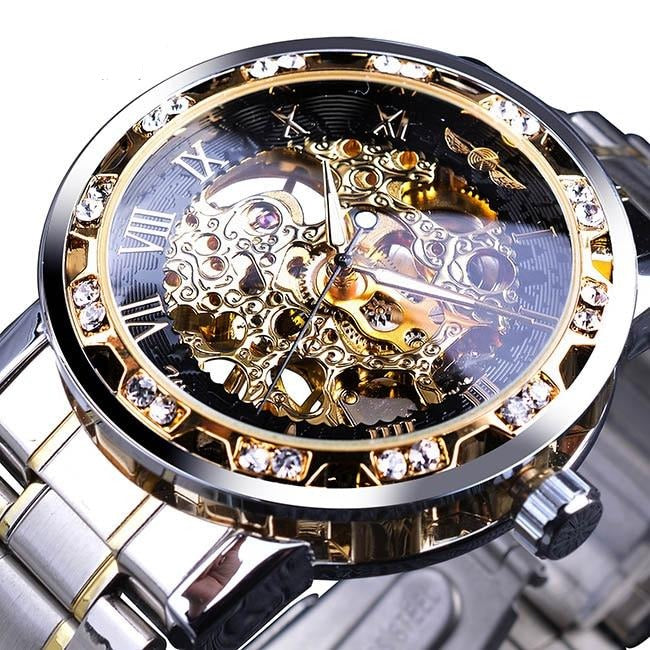 Retro-Leucht-Skelett Mechanische Uhr-Bella Webshop