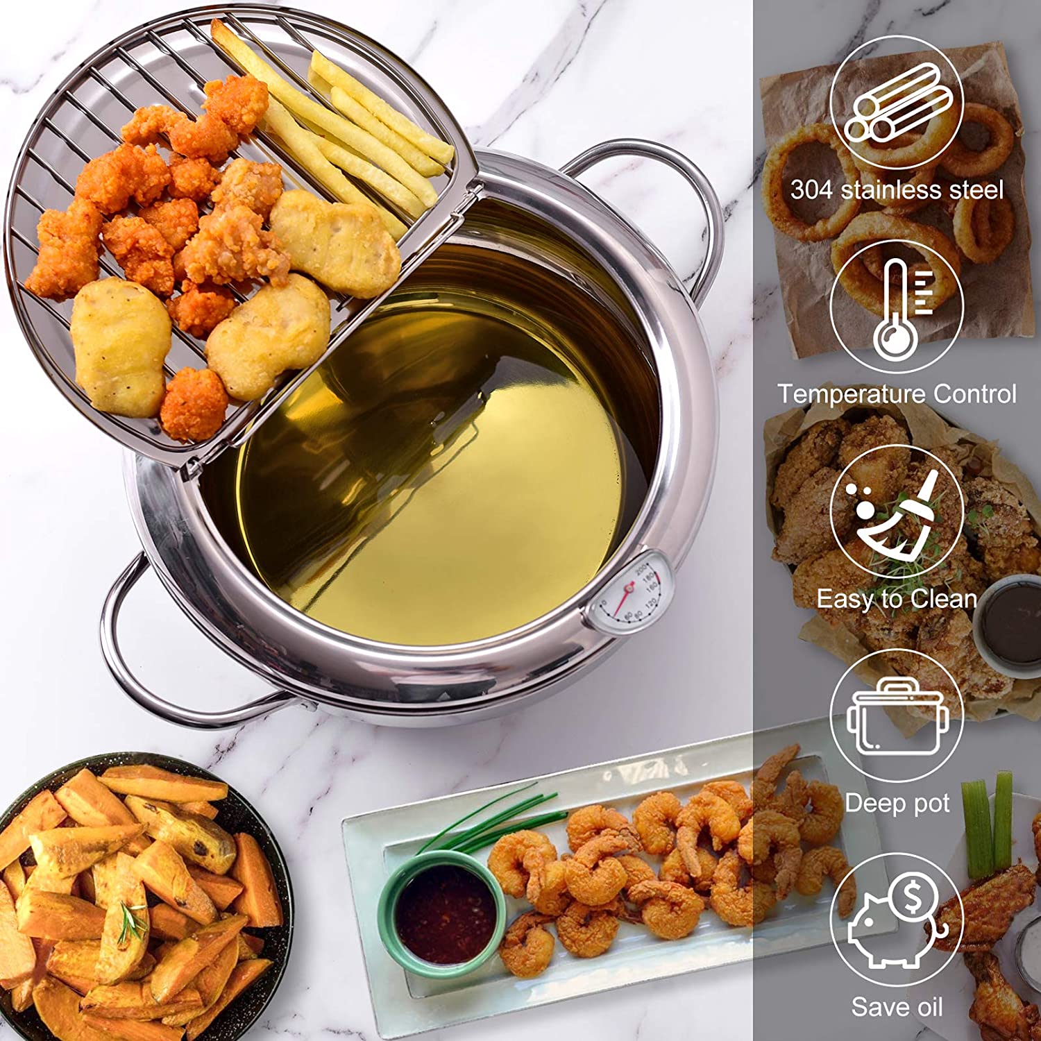 Rostfreier Stahl Frittiertopf-Bella Webshop
