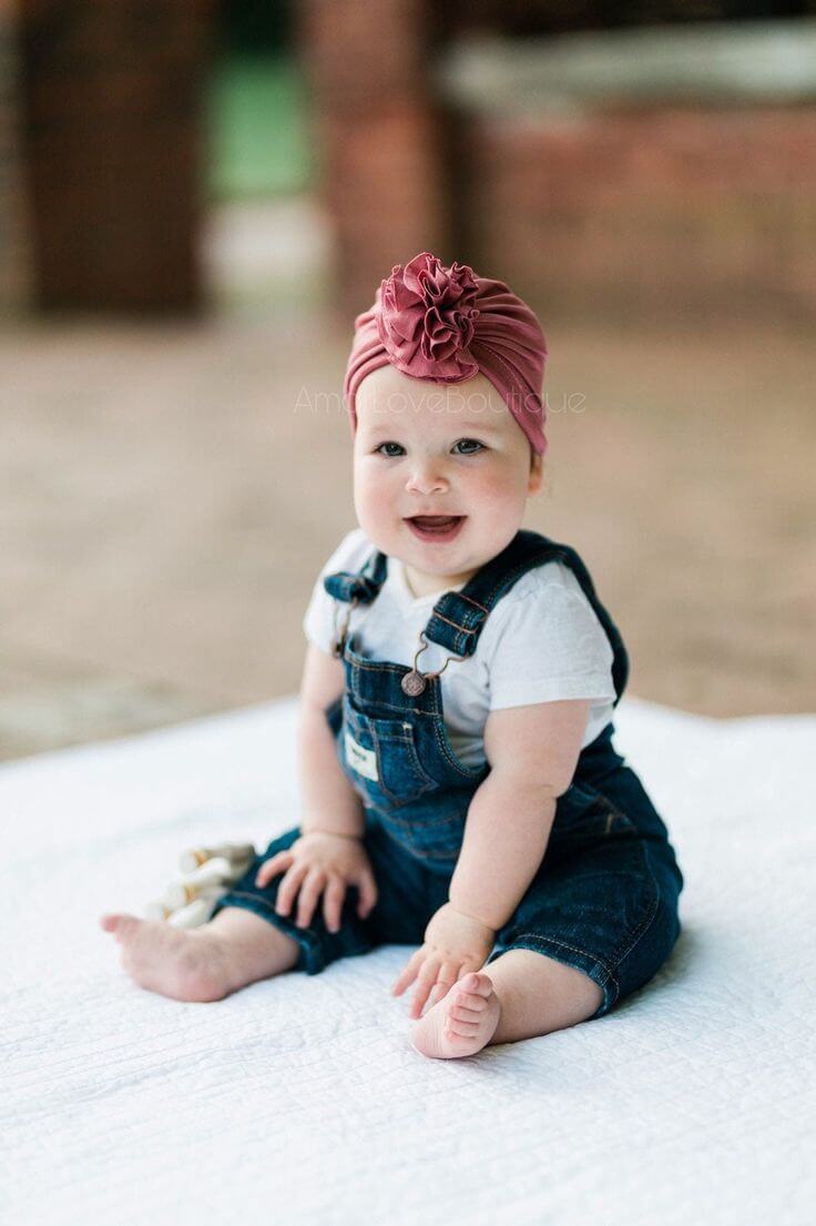 Ruffle Top Baby Turban Mütze-Bella Webshop