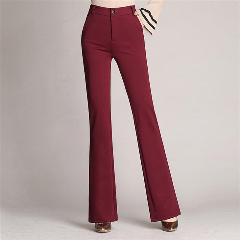 Schlanke Highwaist Schlaghosen-Bella Webshop