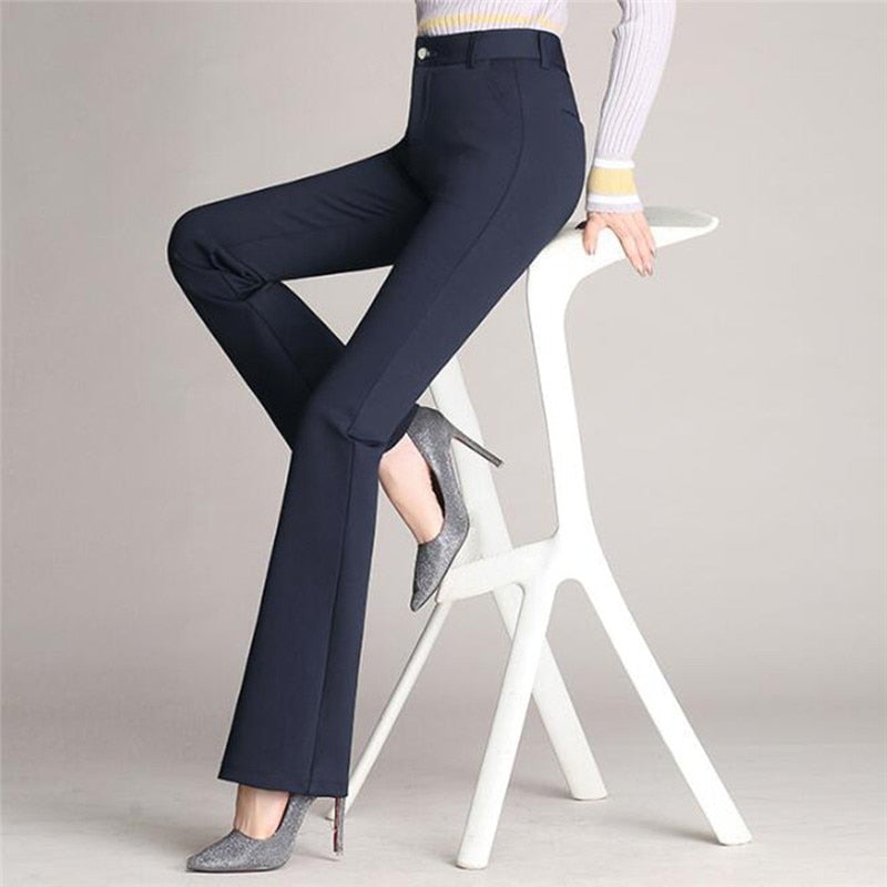 Schlanke Highwaist Schlaghosen-Bella Webshop