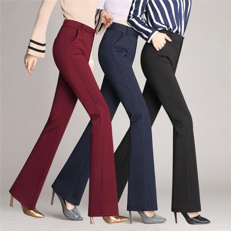 Schlanke Highwaist Schlaghosen-Bella Webshop