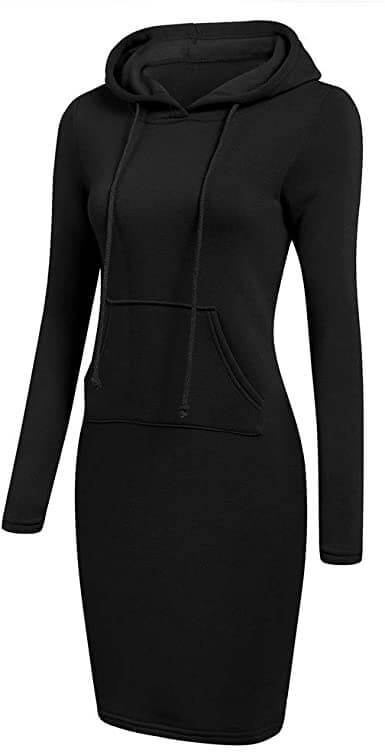 Schmales Pullover-Kapuzenkleid-Bella Webshop
