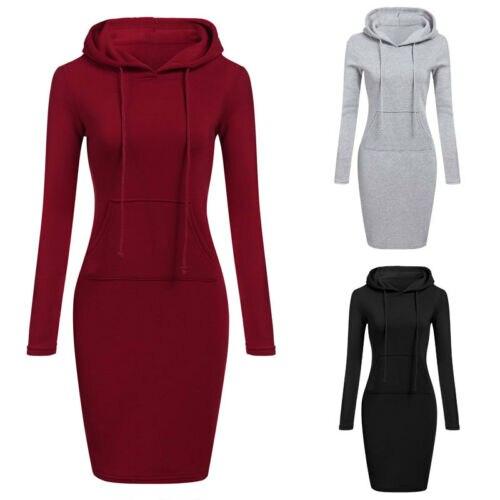 Schmales Pullover-Kapuzenkleid-Bella Webshop